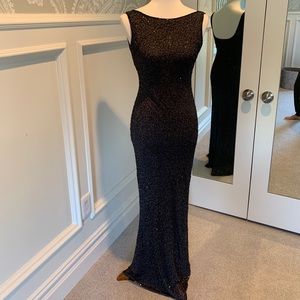 Stenay beaded gown steel grey